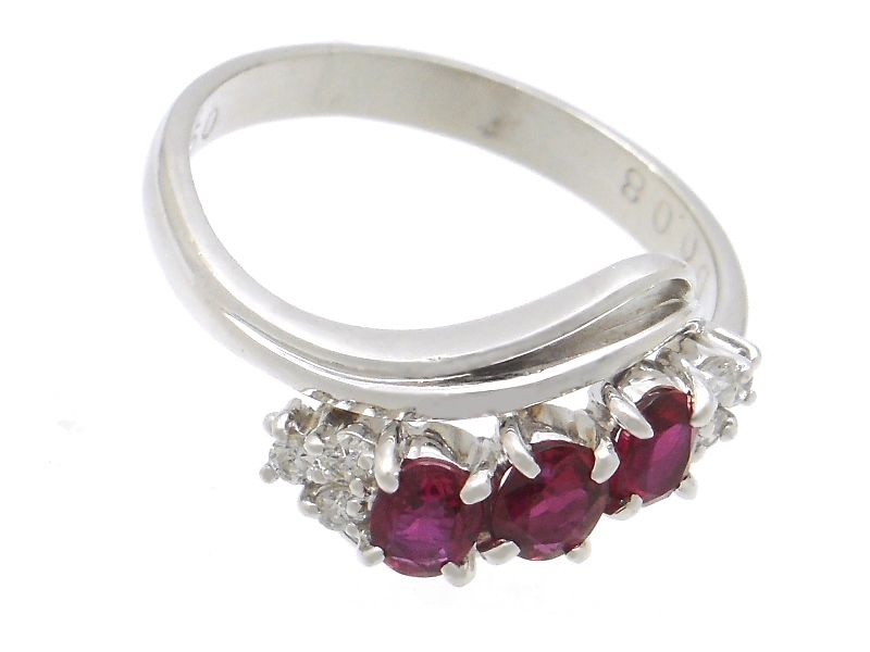 JEWELRY ジュエリー ルビー リング 指輪 プラチナ ルビー 0.50ct ダイヤモンド 0.08ct 10号 4.4g 2148104160416【中古】200
