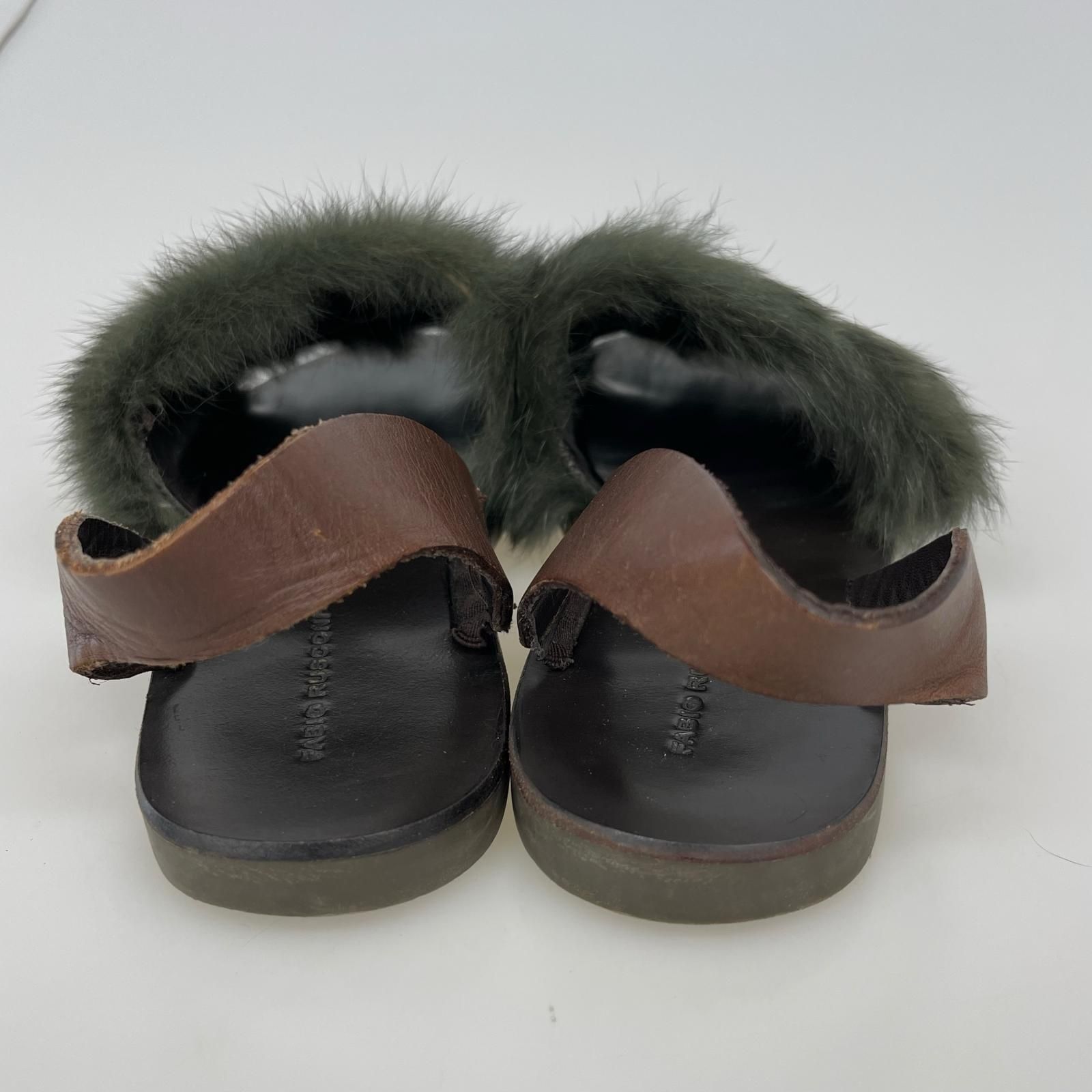 FABIO RUSCONI ファビオルスコーニ ファーサンダル size36/グリーン