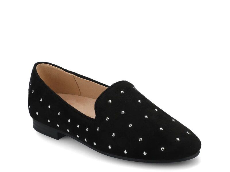 ジャーニー レディース シューズ パンプス Journee Ishani Flat Black Studded ブラック