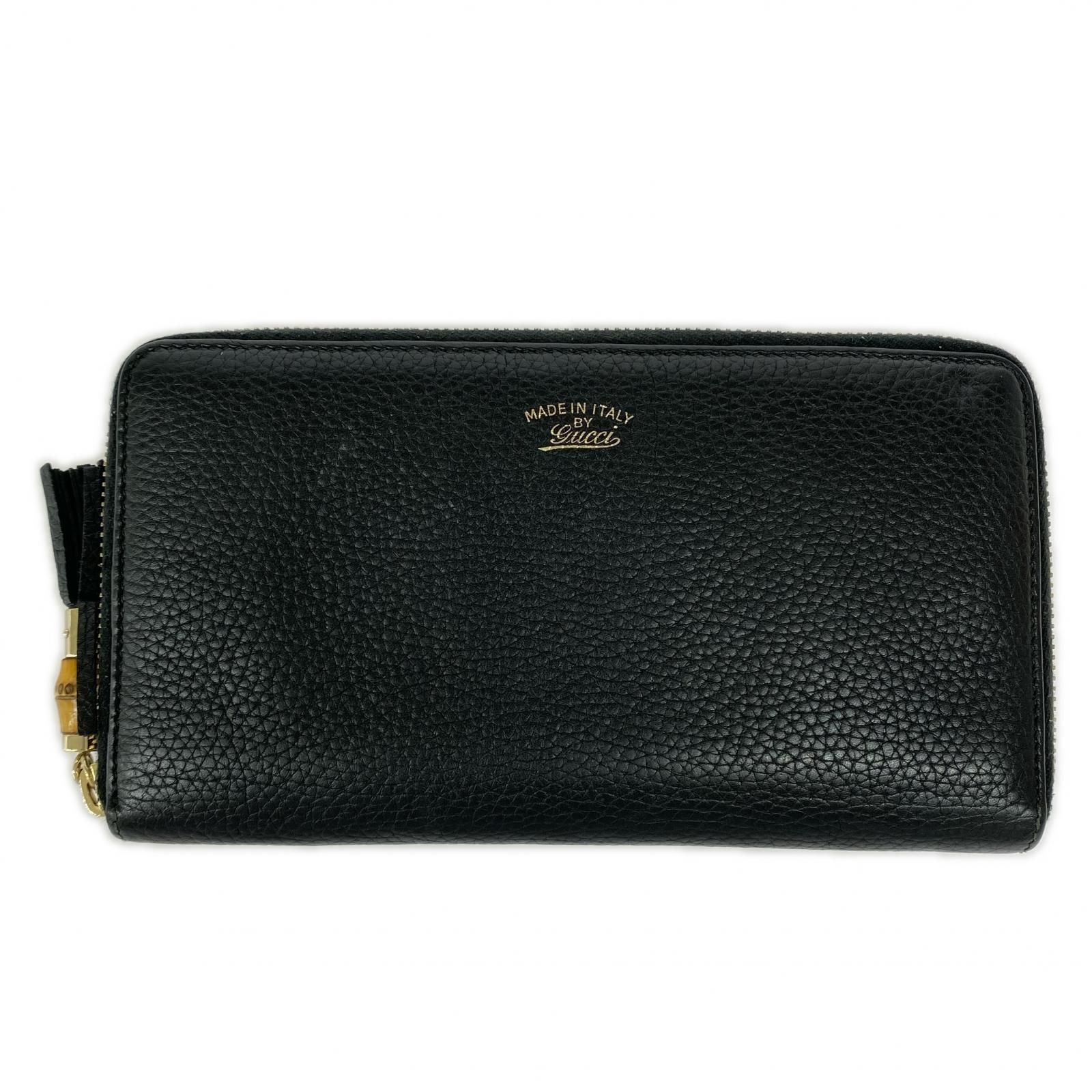 GUCCI グッチ バンブータッセル ラウンドファスナー長財布/ブラック 8,946円