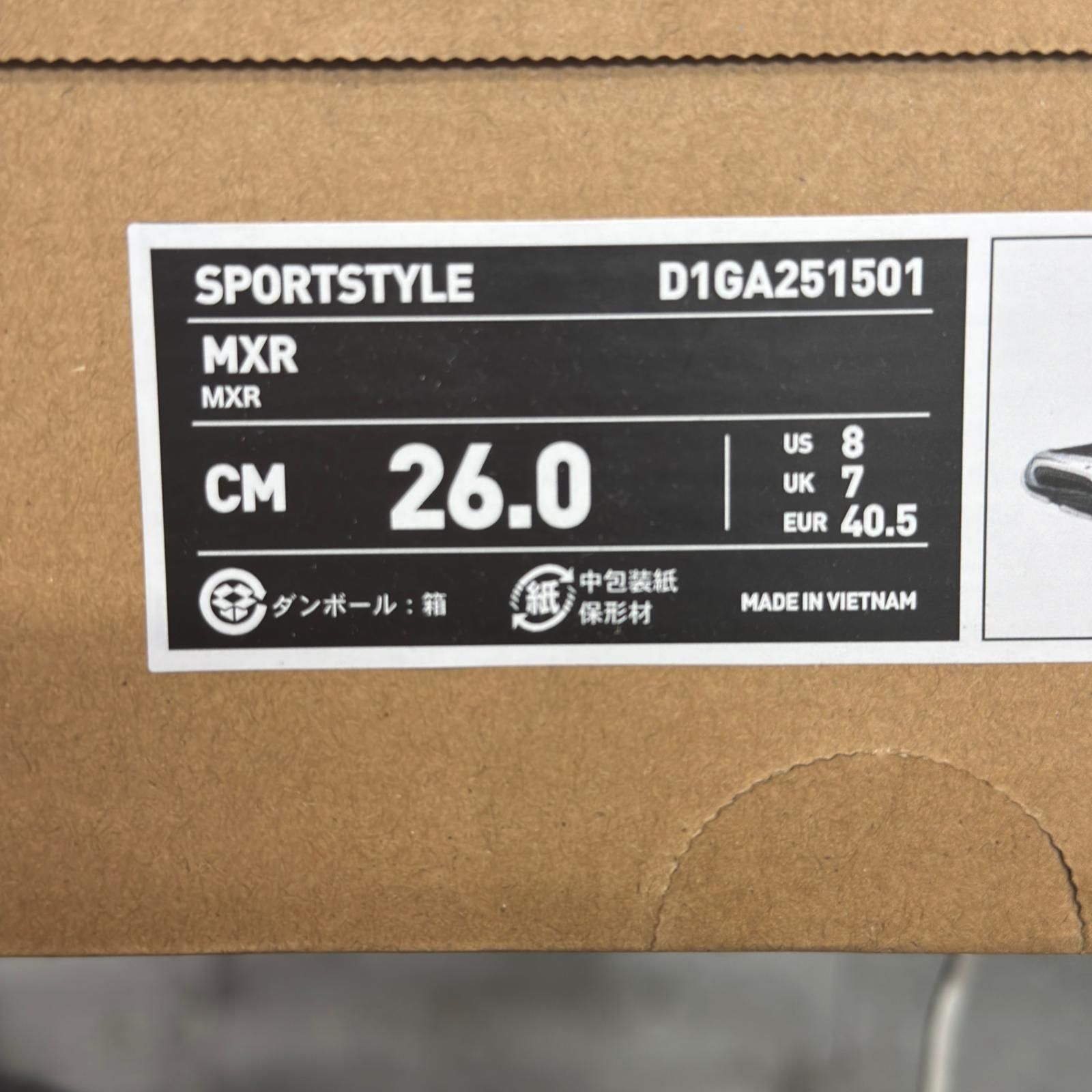 未使用 Mizuno MXR スニーカー ミズノ D1GA251501 ブラック 26cm