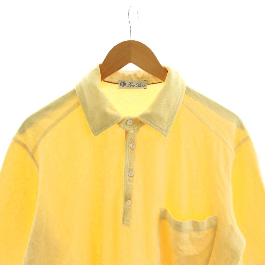 ロロピアーナ Loro Piana ポロシャツ 半袖 コットン XL 黄 イエロー