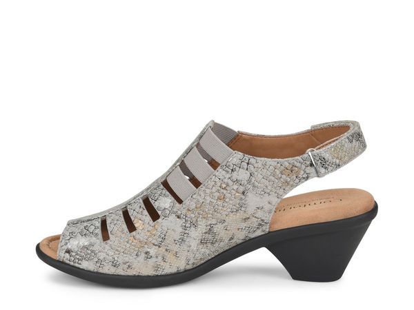 コンフォーティバ レディース シューズ サンダル Comfortiva Faye Sandal TaupeGold Metallic Snake Print トープ