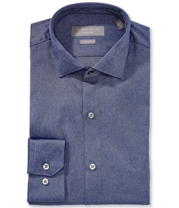 ペリーエリス メンズ トップス シャツ スリムフィット コーデュロイ Perry Ellislim Fit Spread Collar Melange Corduroy Long Sleeve Dre