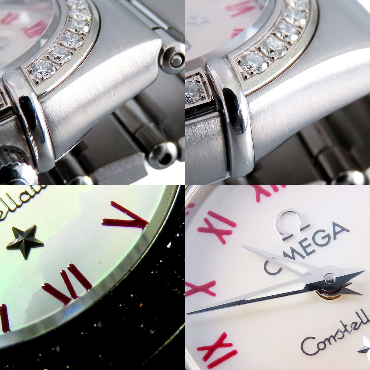 【新品電池交換済】OMEGA コンステレーション ダイヤベゼル シェル文字盤 オメガ OMEGA コンステレーション 1466.63 ホワイトシェル