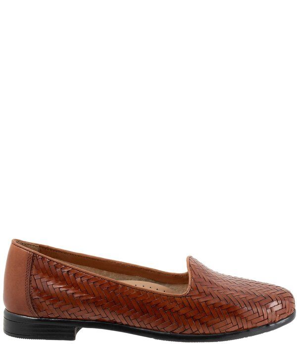 トロッターズ レディース シューズ パンプス レザー ローファー Trotters Liz III Woven Leather Loafers Brown ブラウン