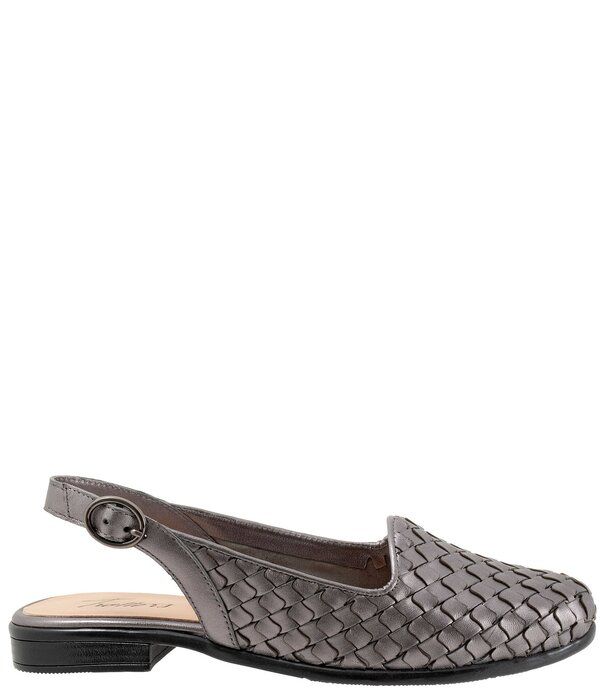 トロッターズ レディース シューズ パンプス レザー Trotters Lea Woven Leather Sling Flats Pewter ピューター