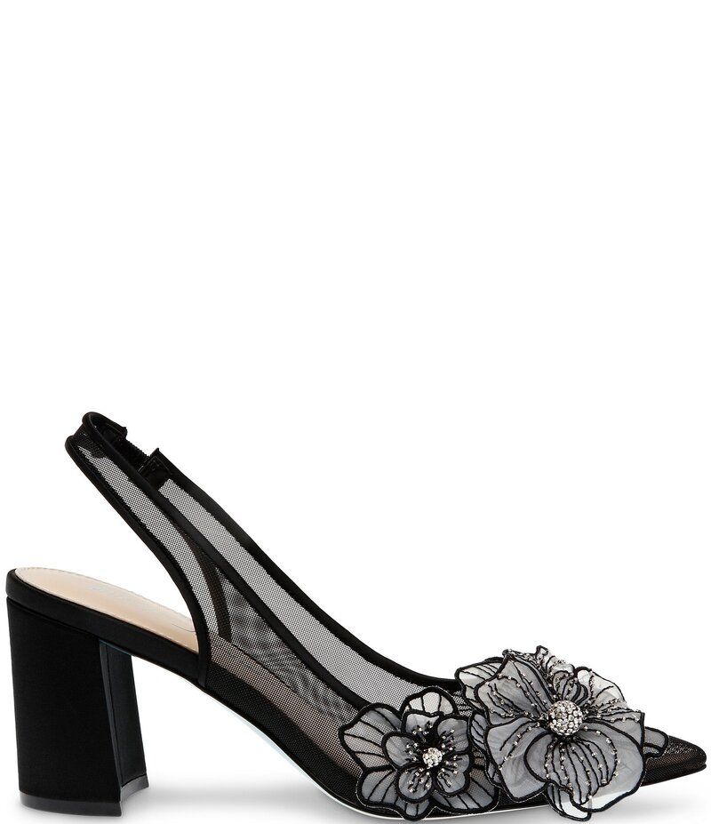 ベッツィジョンソン レディース シューズ パンプス Blue by Betsey Johnson Petra Flower Applique Slingback Pumps Black ブラック