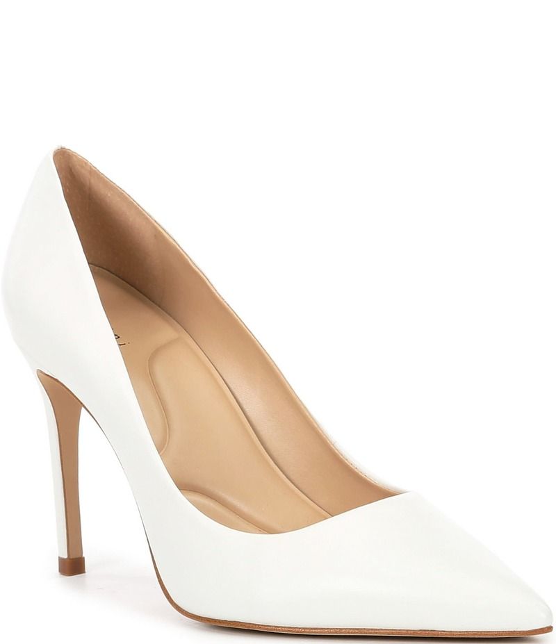 ジャンビニ レディース シューズ ヒール レザー Gianni Bini Sampras Leather Pointed Toe Pumps NY White ホワイト