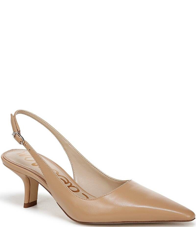サムエデルマン レディース シューズ ヒール レザー Sam Edelman Bianka Leather Pointed Toe Slingback Pumps French Sand サンド