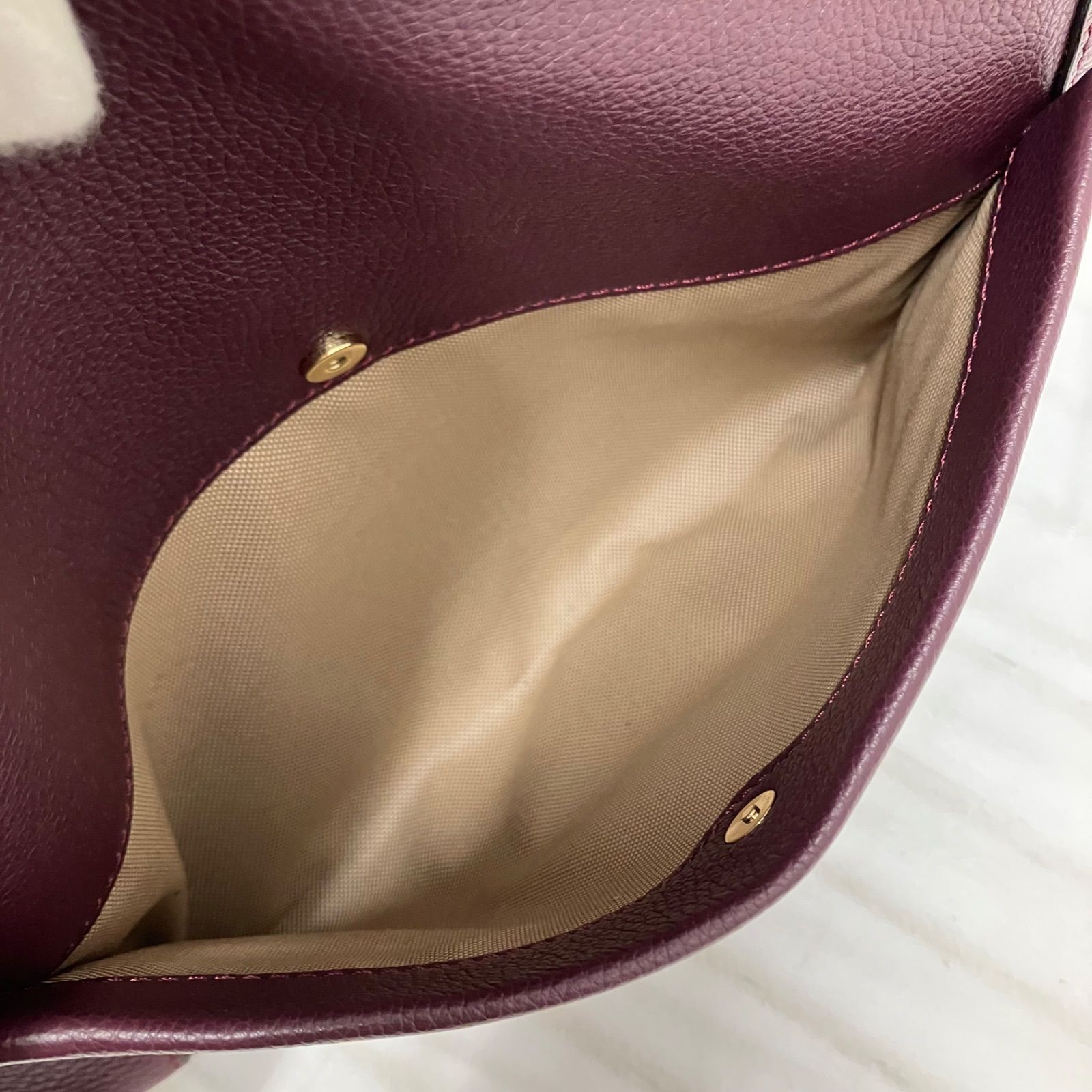 COLE HAAN レザー ハンドバッグ 裏地紫 茶色 RG395 Y5675 【美品】 COLE HAAN GRANDSERIDE コールハーン グランドシリーズ