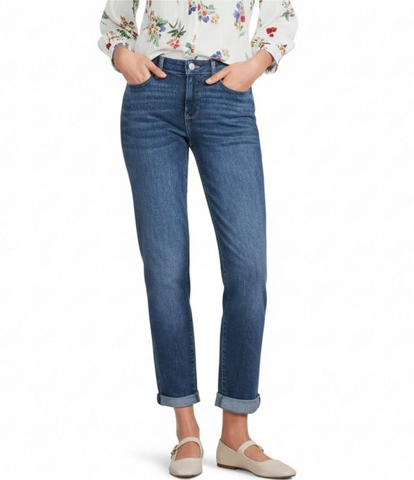 エヌワイディージェイ レディース ボトムス デニムパンツ クロップド ジーンズ NYDJ Margot Stretch Denim LiftuckR Technology Girlfriend Rol