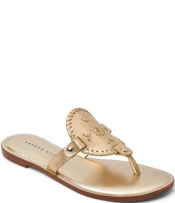 ジャックロジャース レディース シューズ サンダル レザー Jack Rogers Collins Leather Slip On Thong Sandals Platinum
