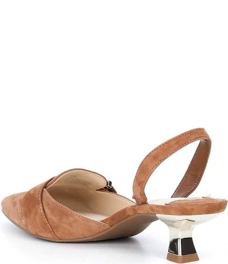 アレックスマリー レディース シューズ ヒール スエード Alex Marie Zell Suede Buckle Ornament Slingback Pumps Ibiza Nude