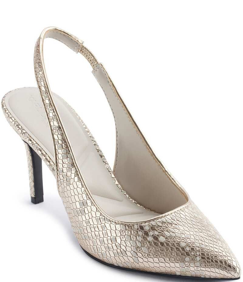 カール ラガーフェルド レディース シューズ ヒール プリント トール レザー KARL LAGERFELD PARIS Rosalyn Metallic Snake Print Leather Sl