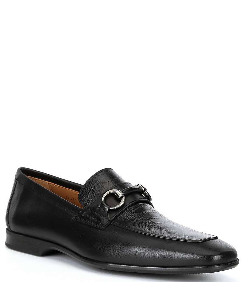 マグナーニ メンズ シューズ スリッポン・ローファー レザー ローファー Magnanni Mens Silos Bit Buckle Leather Loafers Black ブラック