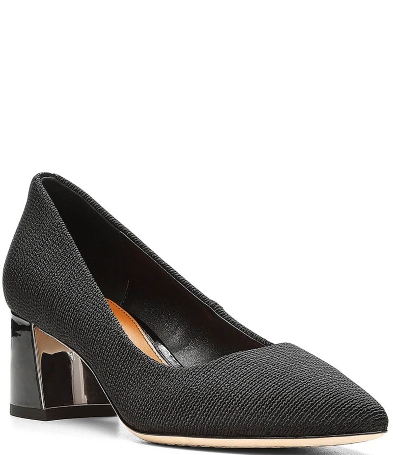 ドナルドプリネール レディース シューズ ヒール Donald Pliner Suzette Stretch Fabric Block Heel Pumps Black ブラック