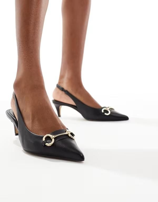 アルド レディース シューズ ヒール ALDO Finnea kitten heel slingback shoes Black ブラック