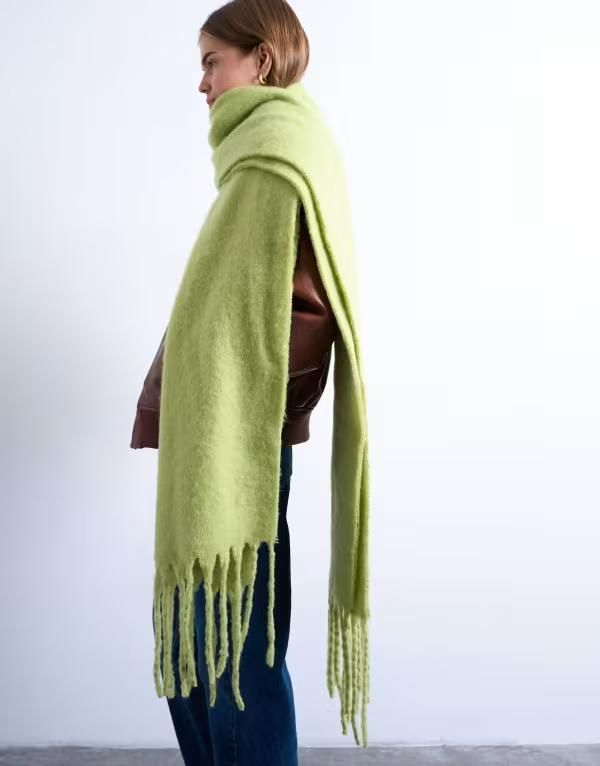 トップショップ レディース アクセサリー マフラー・ストール・スカーフ Topshop Sydney blanket scarf GREEN グリーン