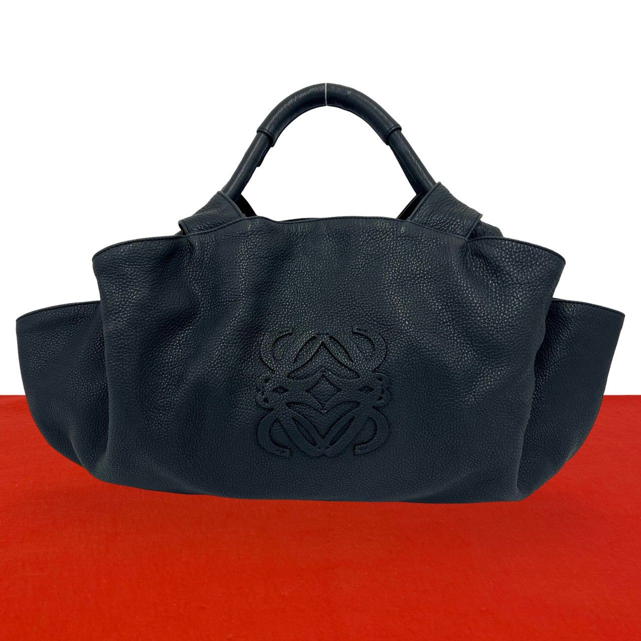 極 美品 LOEWE ロエベ ナッパアイレ アナグラム ロゴ レザー 本革