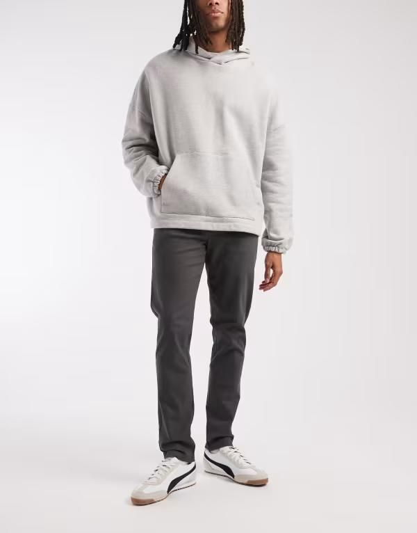 エイソス メンズ ボトムス カジュアルパンツ ASOS DESIGN skinny chinos in charcoal チャコール