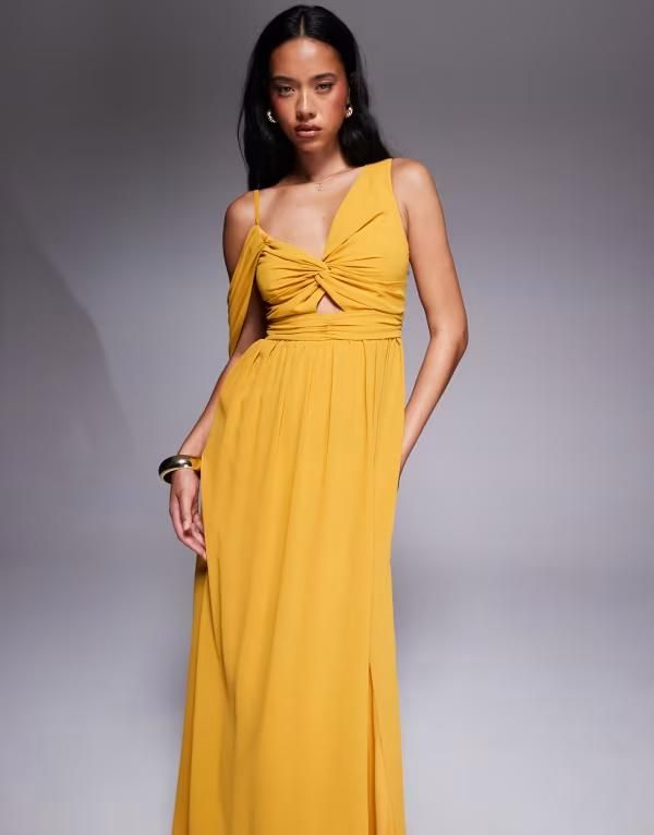 ティエフエヌシー レディース トップス ワンピース アシンメトリー マキシワンピース ドレープ マキシ TFNC asymmetric maxi dress with drape back in ma