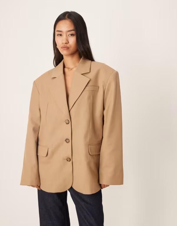 エイソス レディース アウター ジャケット・ブルゾン ウール ブレザー ASOS DESIGN tailored wool blend oversized power shoulder blazer