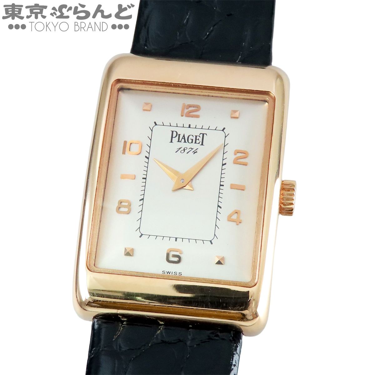 ピアジェ PIAGET ア ランシェンヌ 90952 シルバー K18PG アリゲーター
