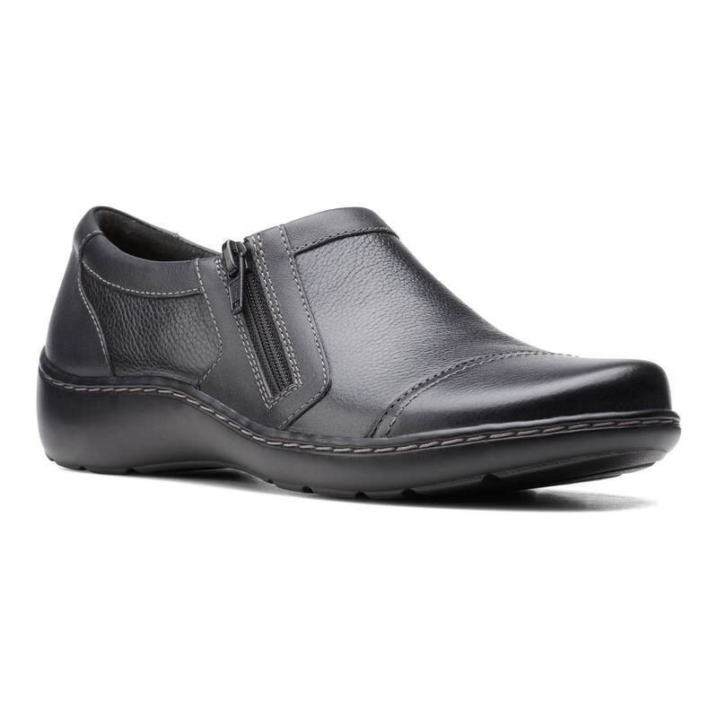 クラークス レディース シューズ サンダル ローファー Clarks Cora Giny Womens Loafers Black ブラック