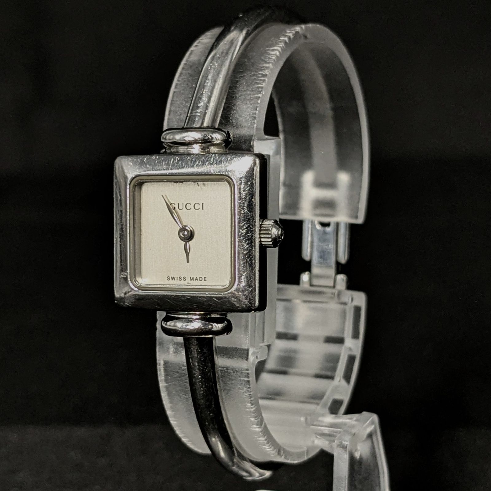 GUCCI グッチ 1900L QZ/SS シルバー文字盤 レディース腕時計 稼働品【QG-299】