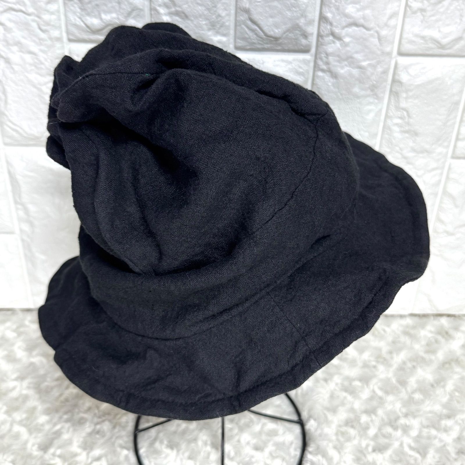 CA4LA麻100% ワイヤー入り　美品 CA4LA カシラ 麻100％ ハット 帽子 黒 ワイヤー リネン - メルカリ