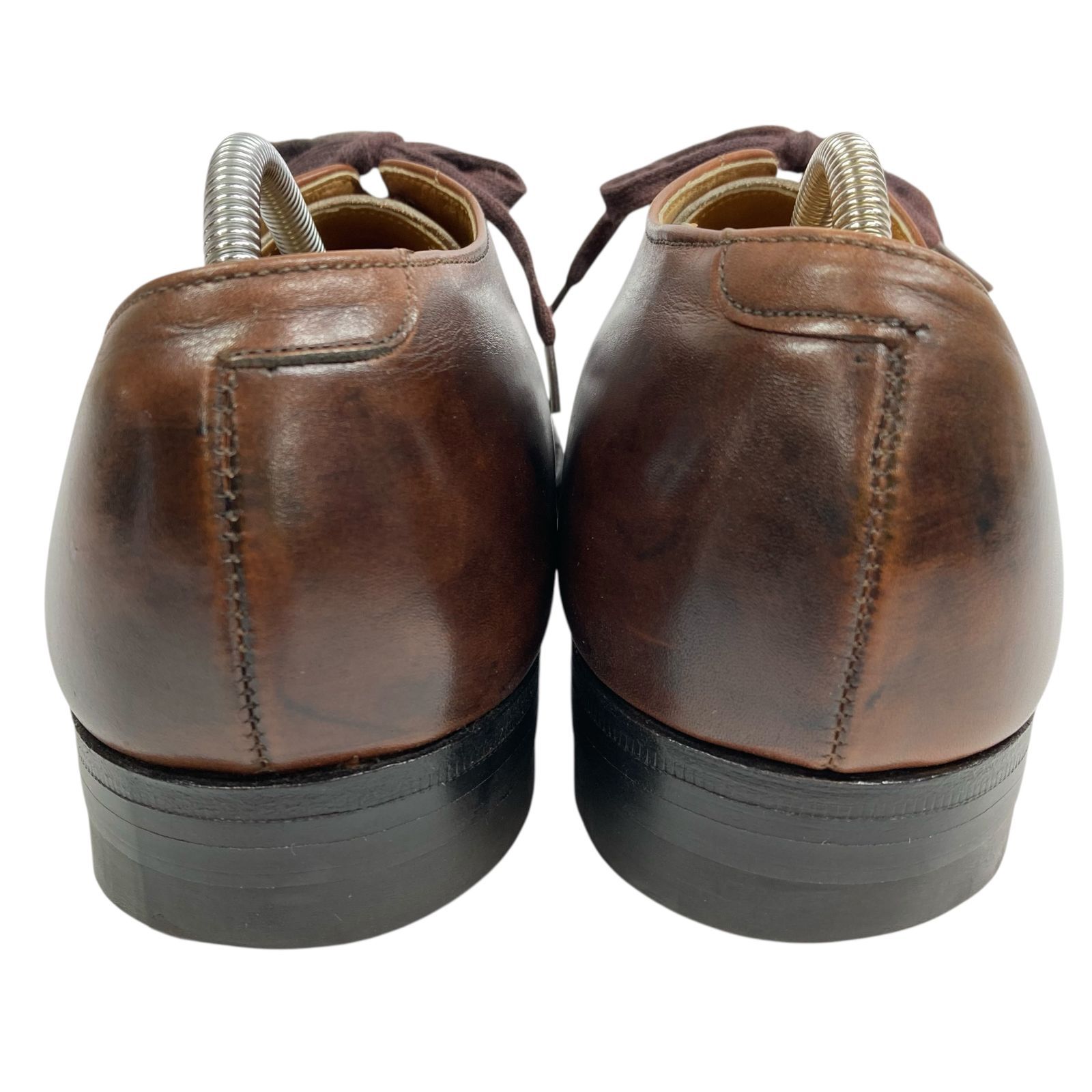 オールデン】本物 ALDEN 靴 24.5cm 茶 Vチップ ビジネスシューズ 外