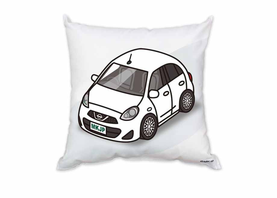 【ニッサン マーチ K13 後期】クッション 車好き プレゼント 車 メンズ 誕生日 彼氏 イベント