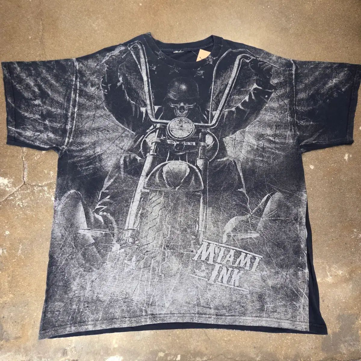 アメリカンヴィンテージ スカル バイク MY マイアミ インク 半袖Tシャツ