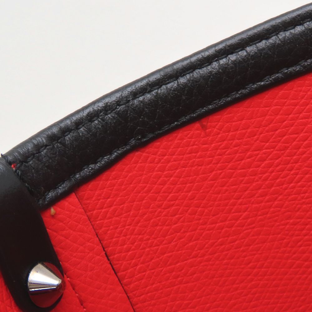 Christian Louboutin クリスチャンルブタン カバタ ミニトート 1205054 2Way ハンドバッグ スタッズ レザー ブラック レッド レディース/353374【中古】