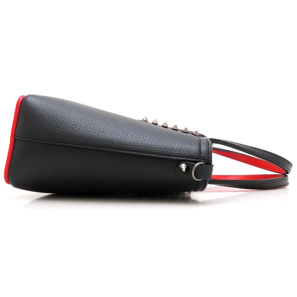 Christian Louboutin クリスチャンルブタン カバタ ミニトート 1205054 2Way ハンドバッグ スタッズ レザー ブラック レッド レディース/353374【中古】