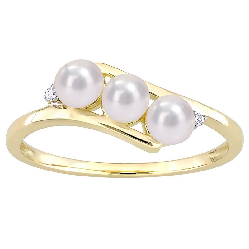 ステラ グレース レディース アクセサリー リング Stella Grace 10k Gold Freshwater Cultured Pearl Diamond Accent Bypass Ring