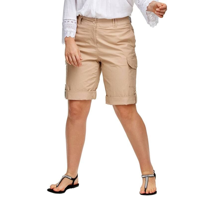 Ellos レディース ボトムス ハーフパンツ・ショーツ プラスサイズ ショートパンツ ellos Plusize Convertible Cargo Shorts New Khaki カーキ