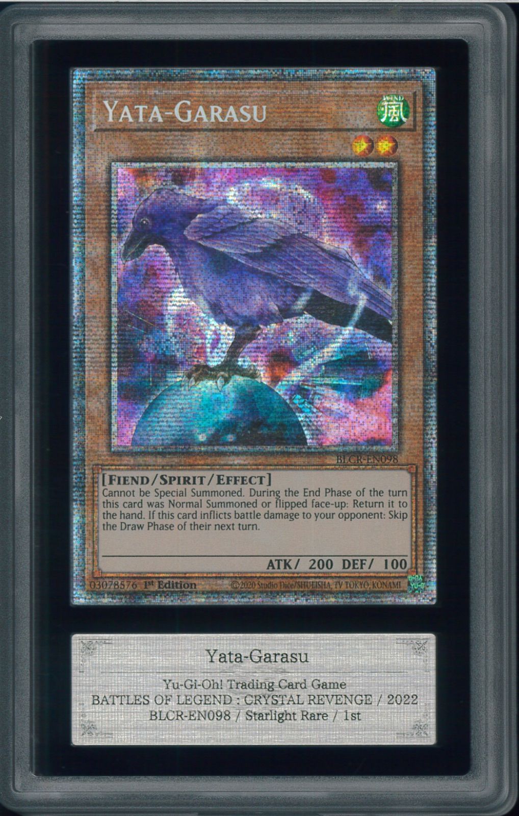 ARS10+　YATA-GARASU　八汰烏　BLCR-EN098　Starlight Rare　スターライトレア　英語版　1st EDITION　遊戯王カード　店舗管理符号ITK