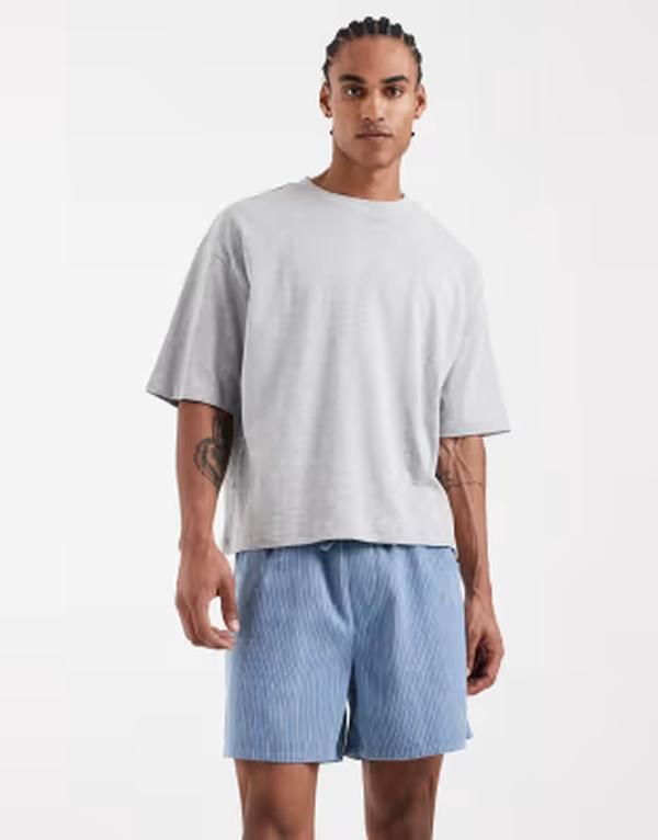 エイソス メンズ ボトムス ハーフパンツ・ショーツ ショートパンツ ASOS DESIGN shorter length shorts and white pinstripes Multi マルチカラ
