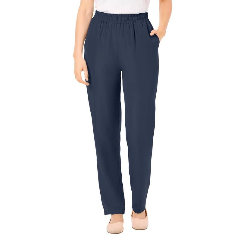 ウーマン ウィズイン レディース ボトムス カジュアルパンツ プラスサイズ トール Woman Within Plusize Tall Woven HassleFree PullOn Pants Na