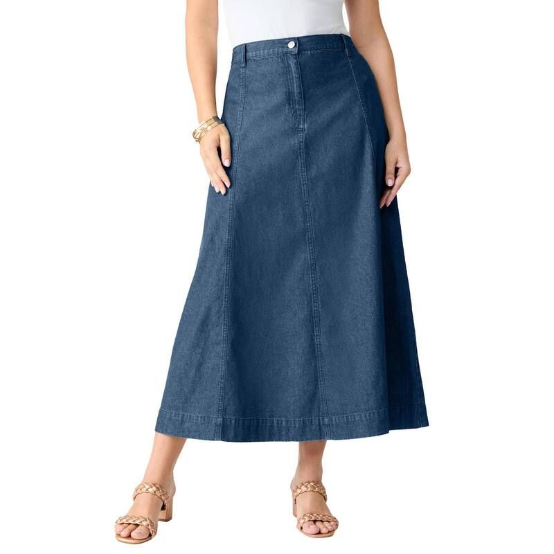 ロアマンズ レディース ボトムスカート A ライン プラスサイズ マキシ Roamans Womens Plusize Classic Stretch A Line Maxi Skirt Medium