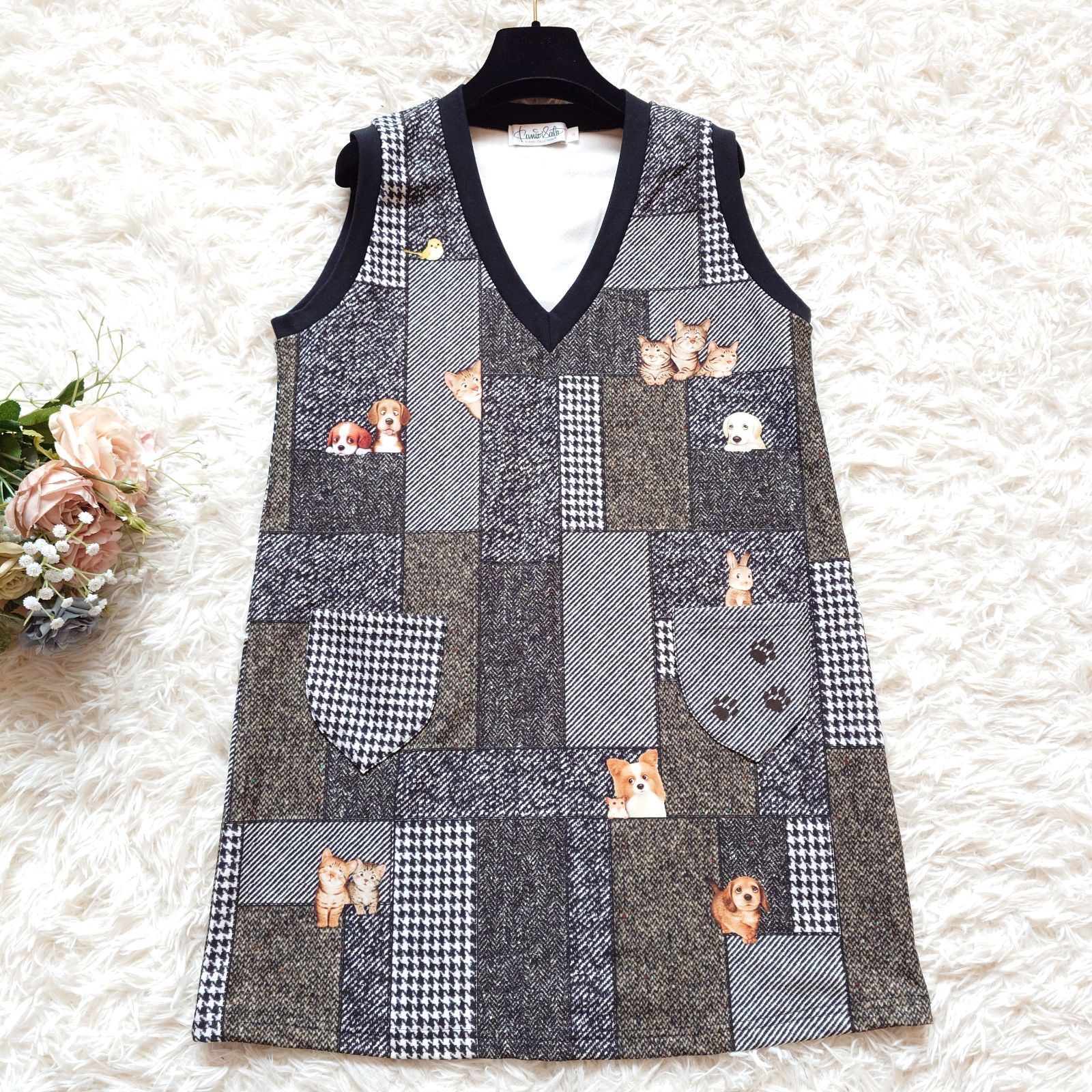 極美品】KUNIO COLLECTION クニオコレクション アニマル パッチワーク