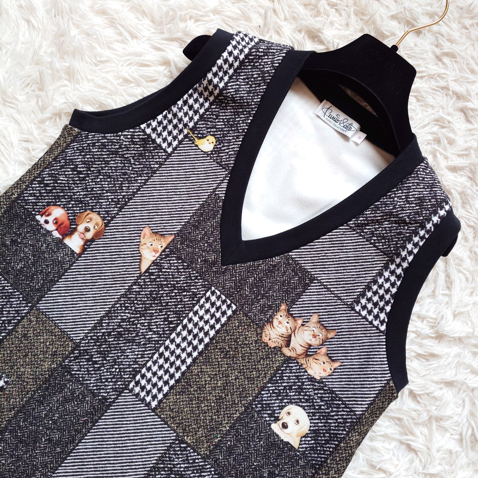 KUNIO COLLECTION　ダウンベスト　クニオコレクション【タグつき】 極美品】KUNIO COLLECTION クニオコレクション アニマル パッチワーク