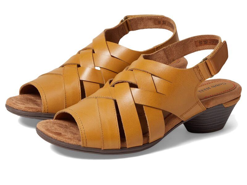コブ ヒル レディース シューズ ヒール サンダル Cobb Hillaurel Woven Sandal Honey Leather