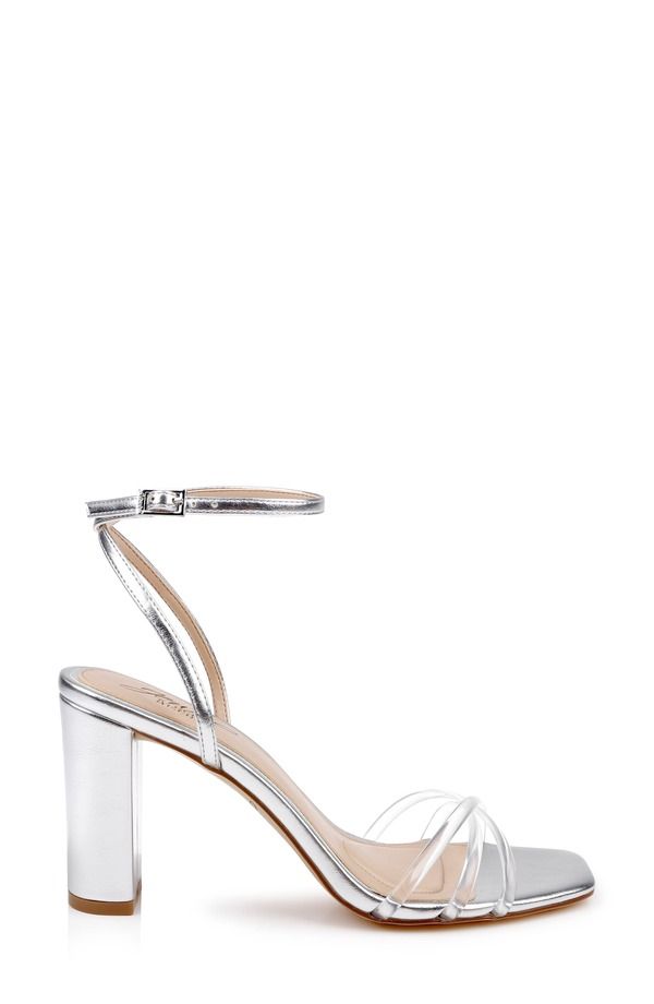 ジュウェルダグレイミシュカ レディース シューズ ヒール サンダル アンクル Jewel Badgley Mischka Phyliss Ankle Strap Sandal Clear Silver