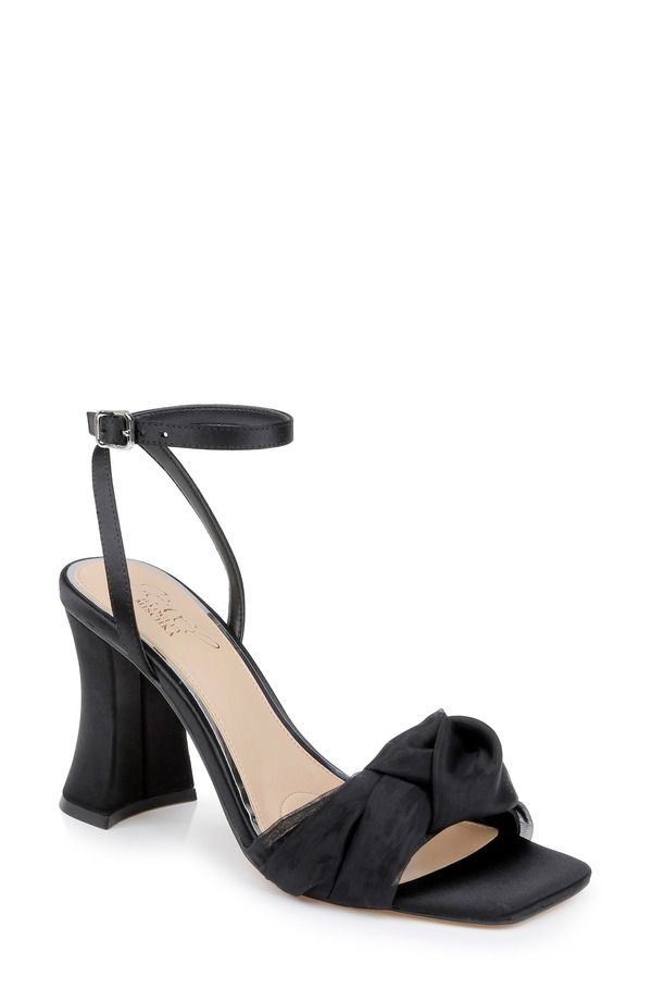 ジュウェルダグレイミシュカ レディース シューズ ヒール サンダル アンクル Jewel Badgley Mischka Fayolankle Strap Sandal Black Satin ブラッ