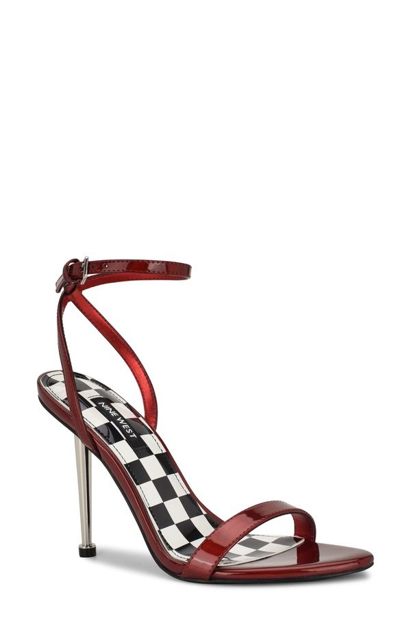 ナインウェスト レディース シューズ パンプス サンダル アンクル Nine West Reinankle Strap Sandal Dark Red 603 レッド