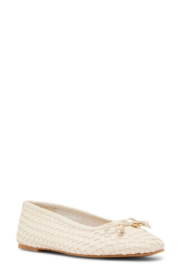 スティーブ マデン レディース シューズ パンプス Steve Madden Divy Woven Ballet Flat Bone Leather