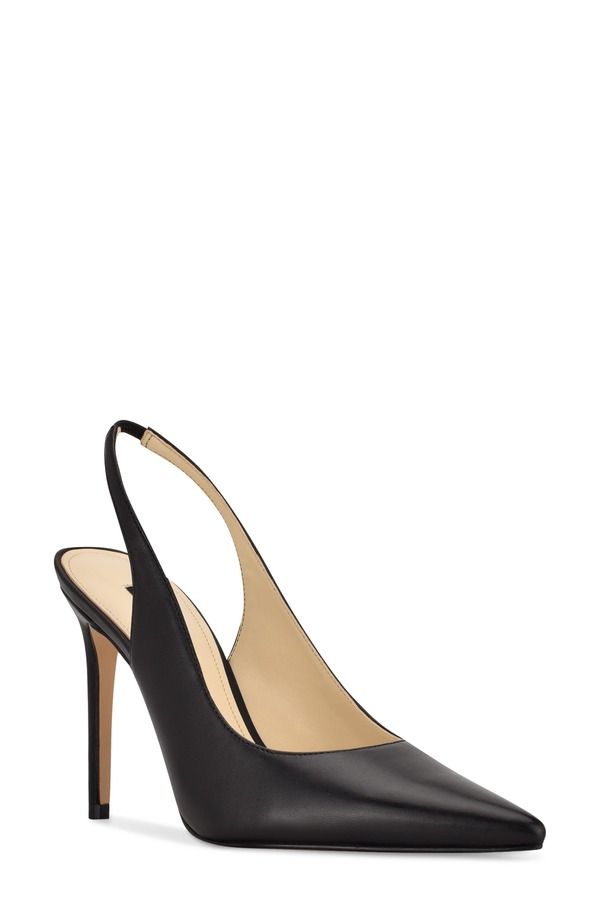 ナインウェスト レディース シューズ ヒール Nine West Feather Slingback Pump Black Leather ブラック